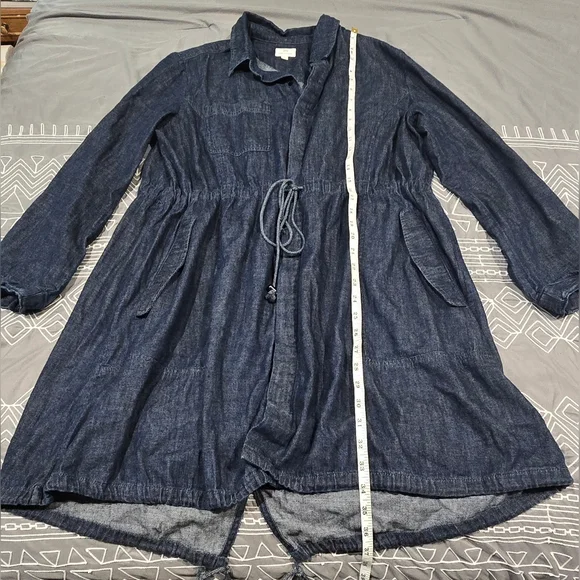 AG Adriano Goldschmied Pause Parka Denim Drawstring Waist Dress Size Medium - Picture 3 of 10